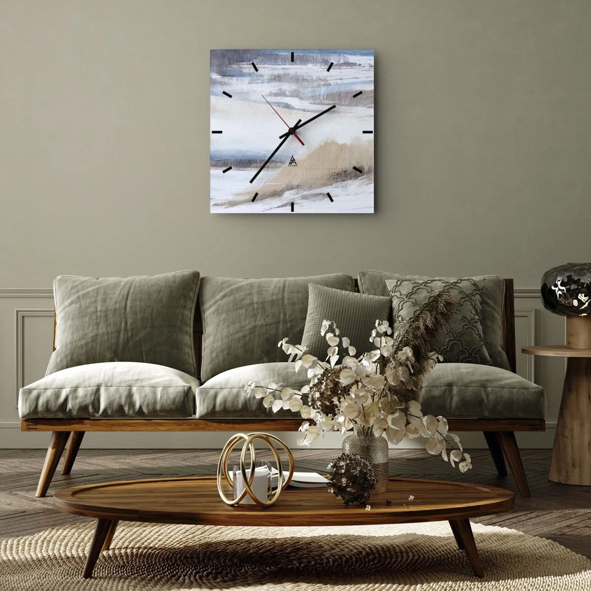 Wandklok - Klok - Winterse compositie - 40x40 cm