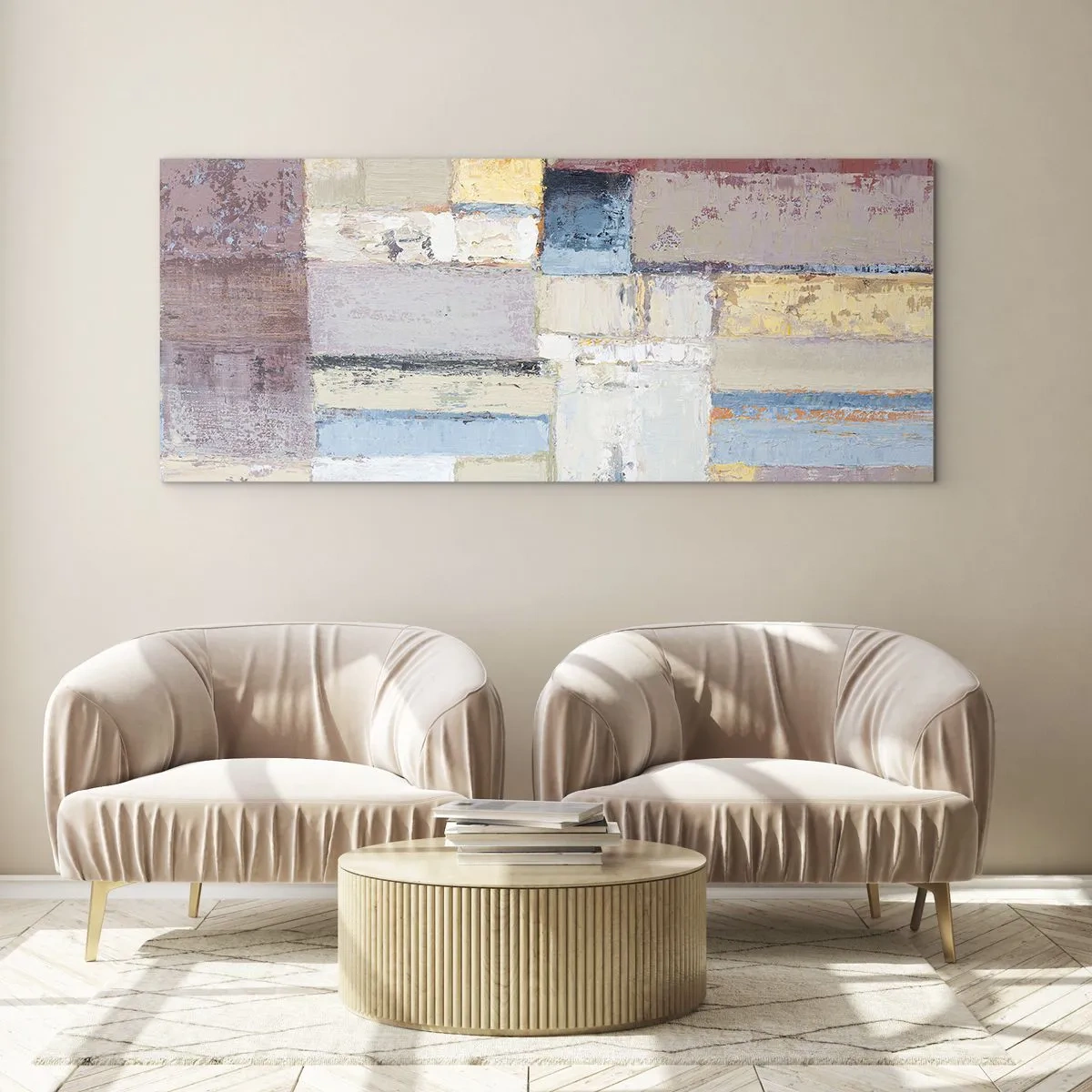 Schilderen op glas - De rust van geometrie - 120x50 cm