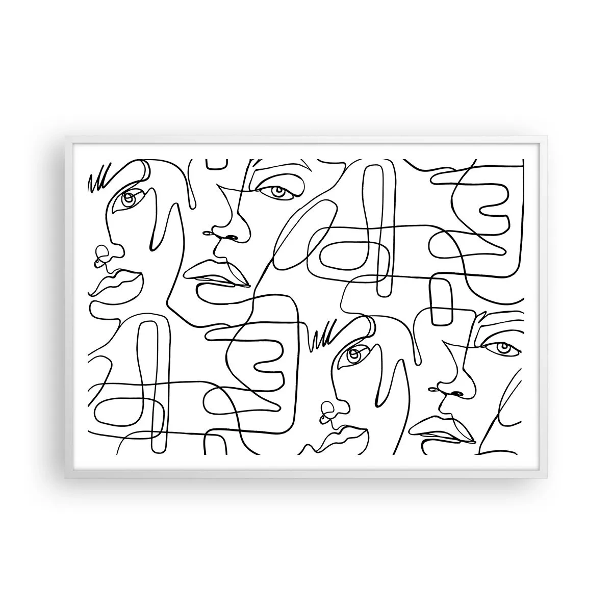 Poster in een witte lijst - In verwarde emoties - 100x70 cm