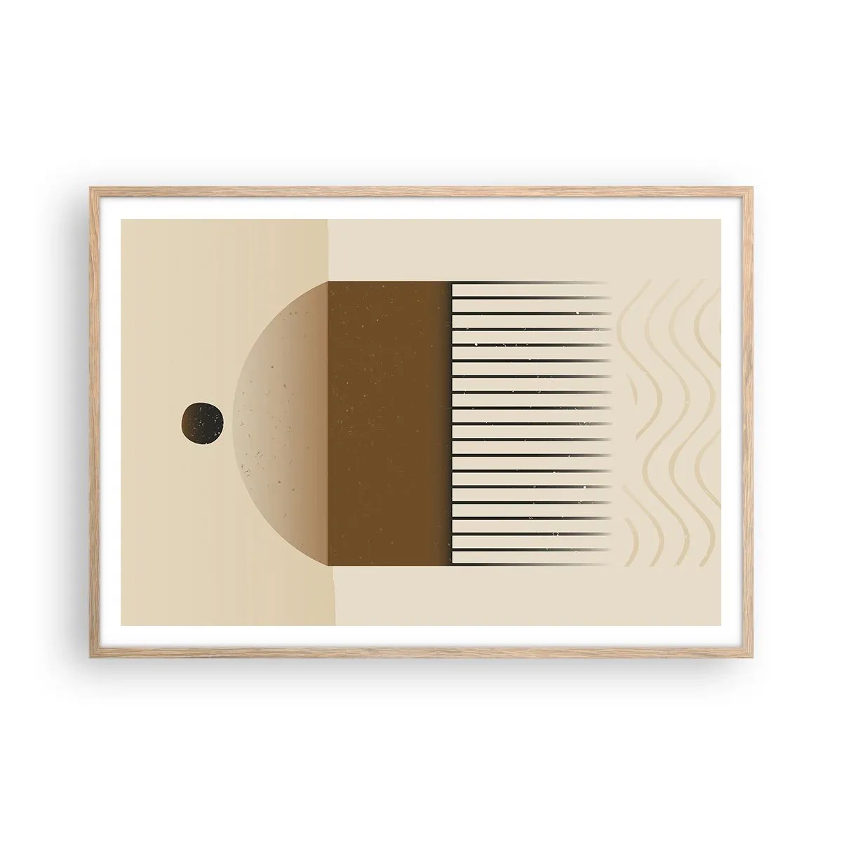 Een poster in een licht eiken lijst - verschillende staten - 100x70 cm