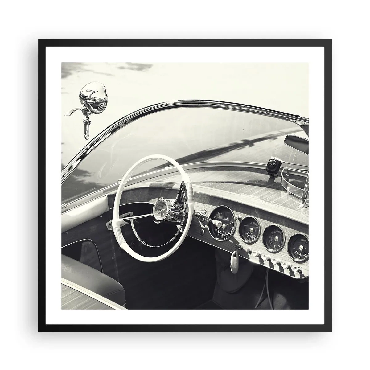 Poster in een zwarte lijst - Weer voor de rijken - 60x60 cm