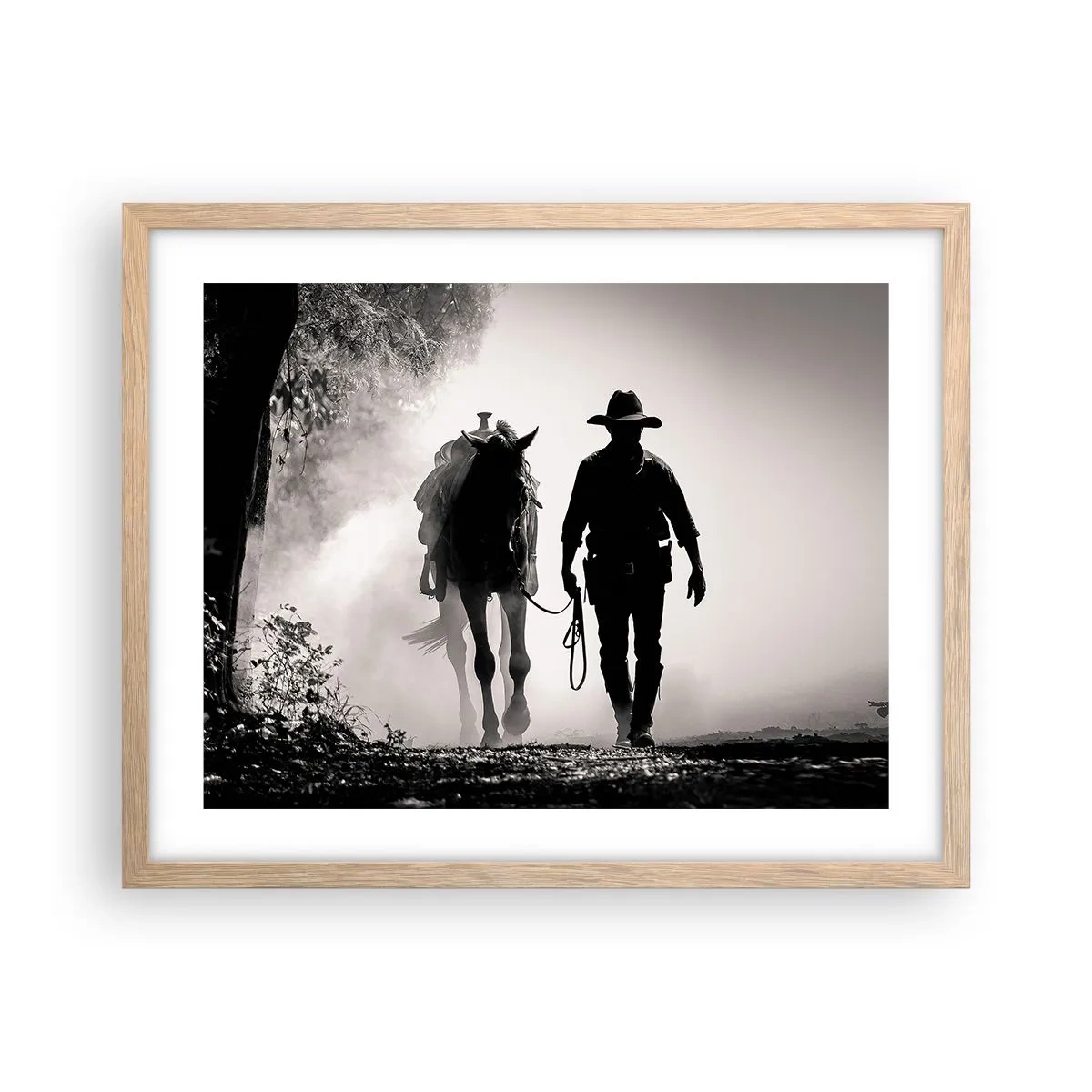 Een poster in een licht eiken lijst - Texas ochtend - 50x40 cm
