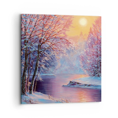Schilderen op canvas - De kleuren van de winter - 70x70 cm