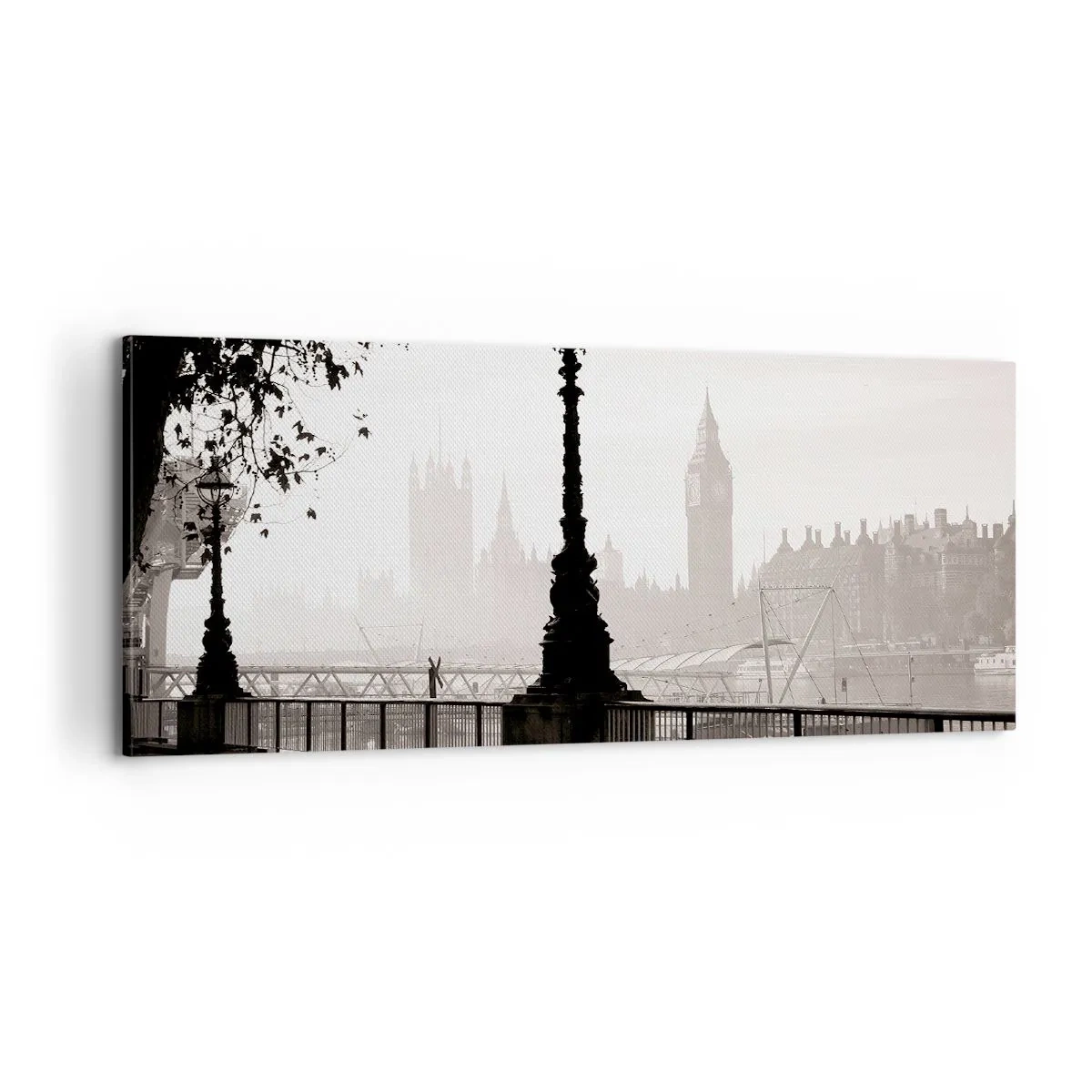 Schilderen op canvas - Ochtend in Londen - 100x40 cm