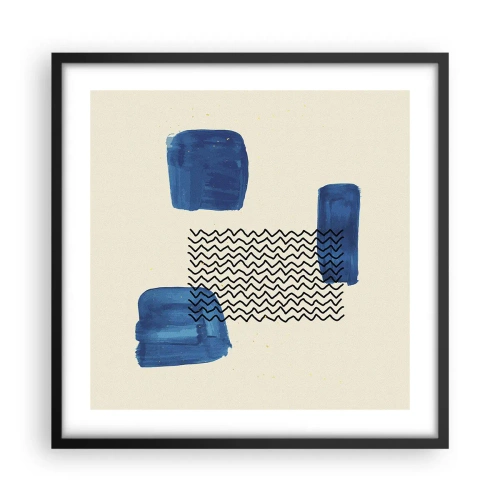 Poster in een zwarte lijst - Een abstract kwartet - 50x50 cm
