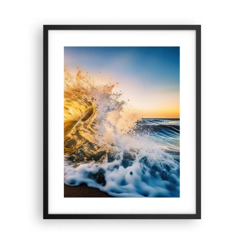 Poster in een zwarte lijst - Plezier in het zand - 40x50 cm