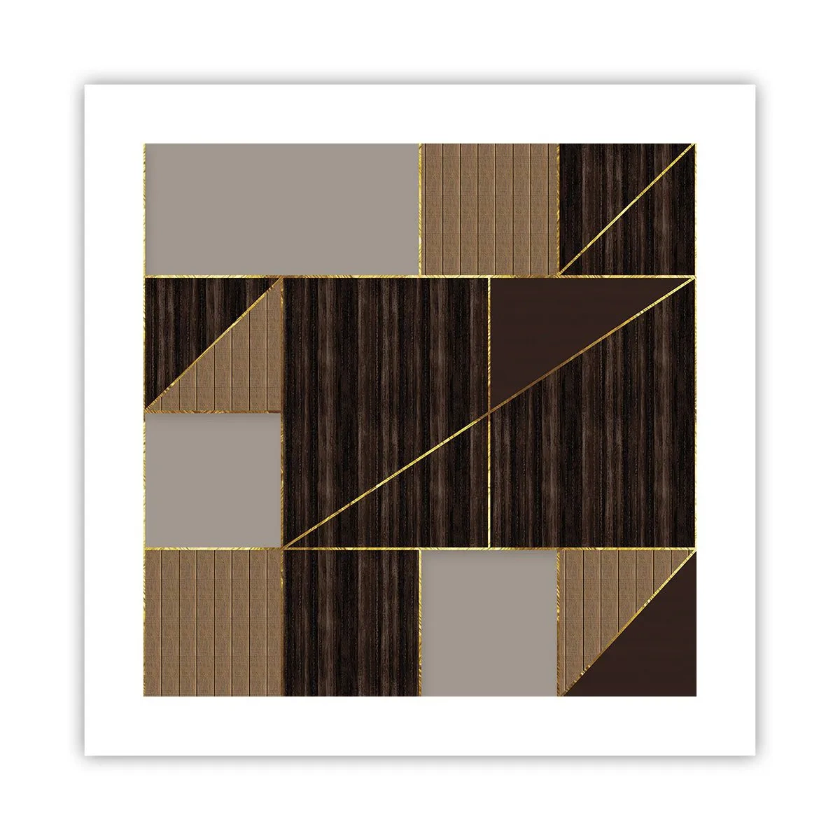Poster - Een mozaïek van bruin en goud - 40x40 cm