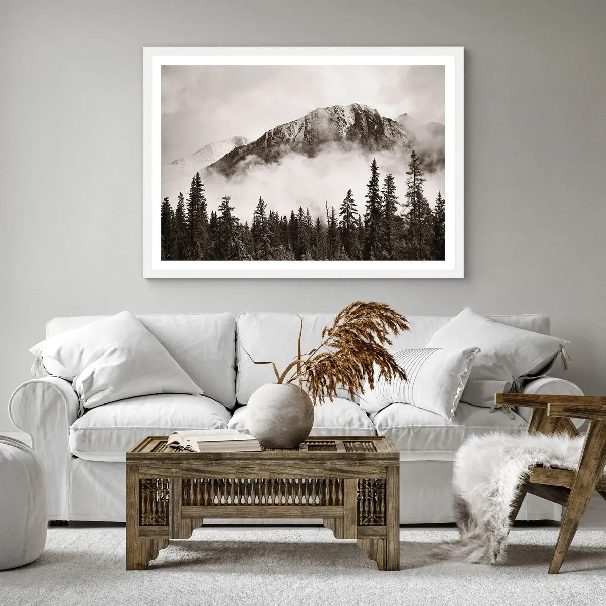 Poster in een witte lijst - Granieten liniaal - 40x30 cm