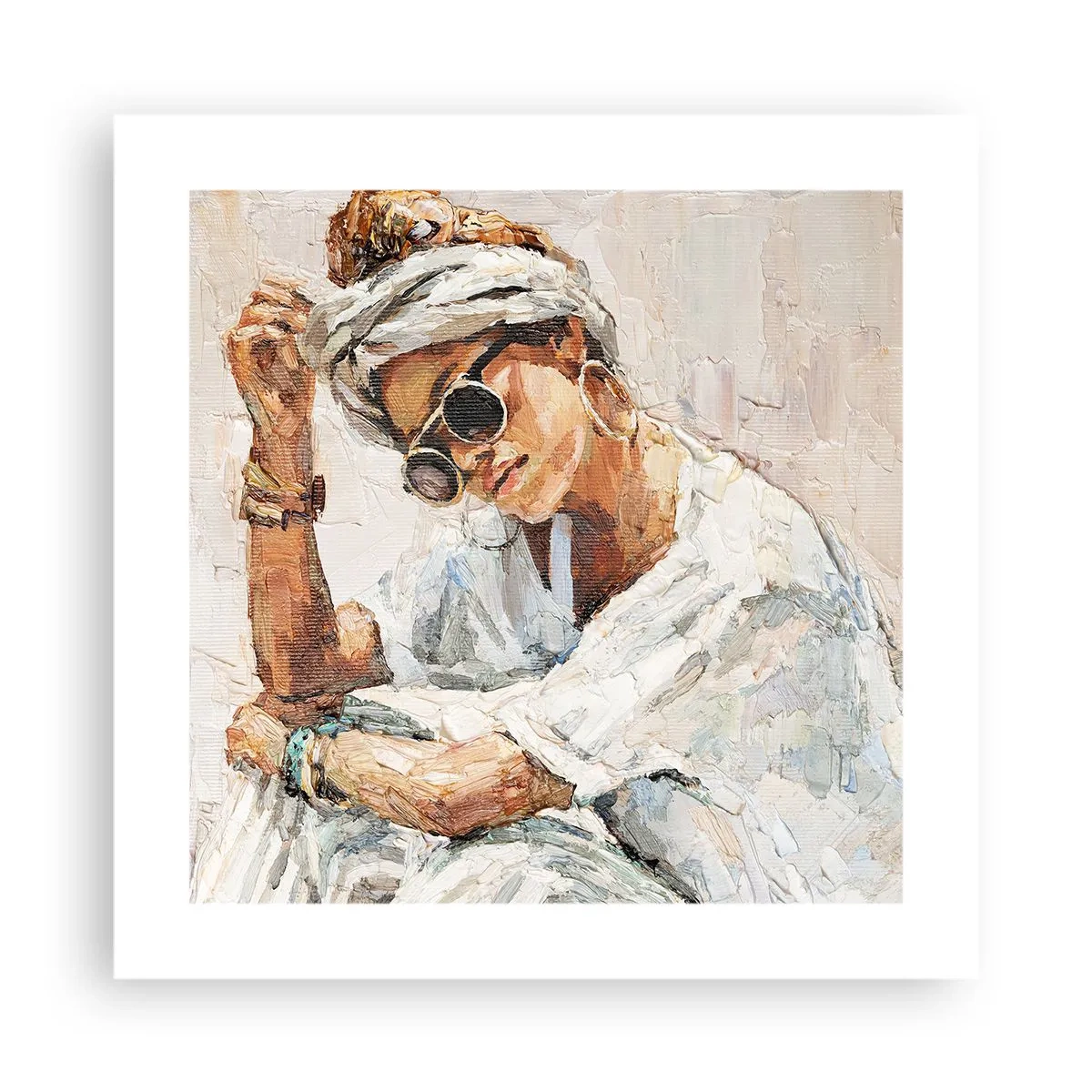 Poster - Portret in de volle zon - 40x40 cm