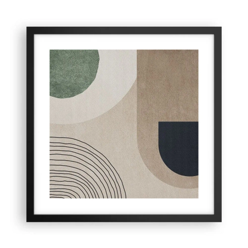 Poster in een zwarte lijst - De zachtheid van het ovaal - 40x40 cm