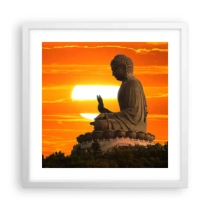 Poster in een witte lijst - Geen angst voor de wereld - 40x40 cm