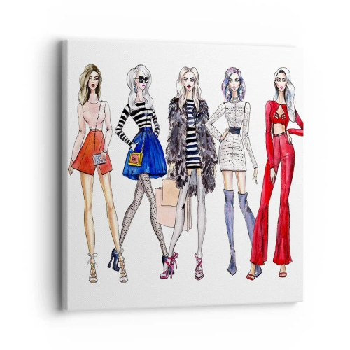 Schilderen op canvas - Elke week Fashion Week - 30x30 cm