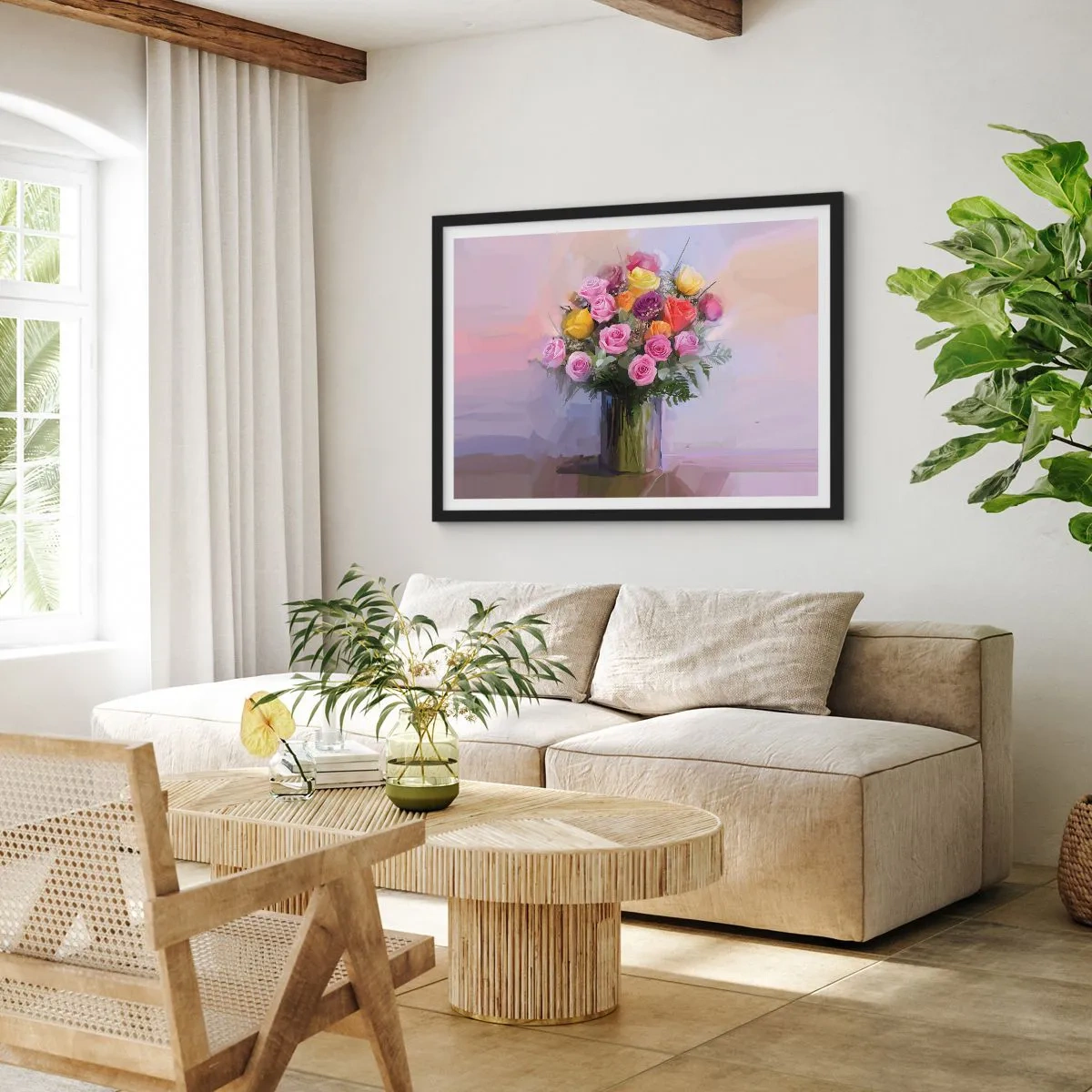Poster in een zwarte lijst - Ingehouden schoonheid - 100x70 cm