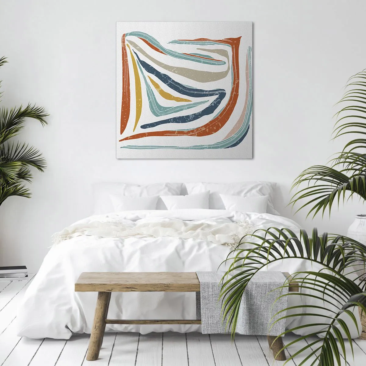 Schilderen op canvas - Abstractie met een vriendelijke glimlach - 50x50 cm