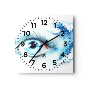 Wandklok - Klok - Dompel jezelf onder in het blauw van de blik - 30x30 cm