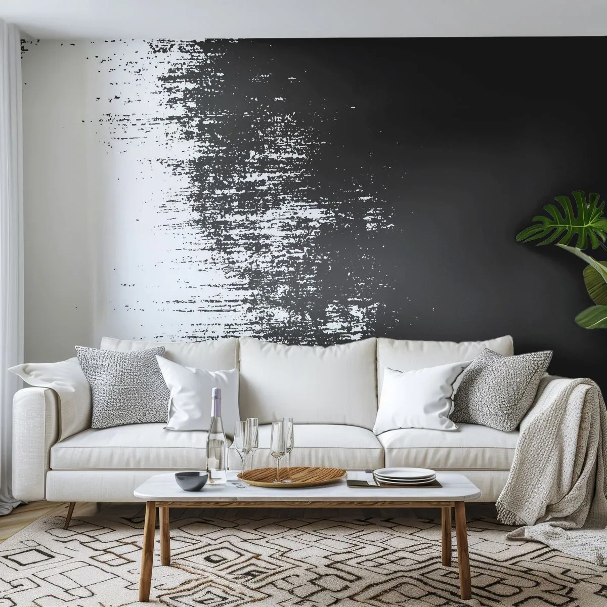 Fotobehang Premium Sand - En de winnaar is ... - Abstractie, Deel, Zwart en wit - 350x256 cm