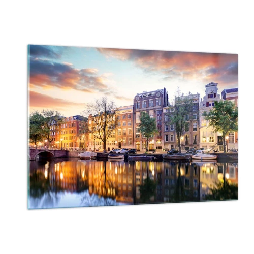 Schilderen op glas - Ingetogen en serene Nederlandse schoonheid - 120x80 cm