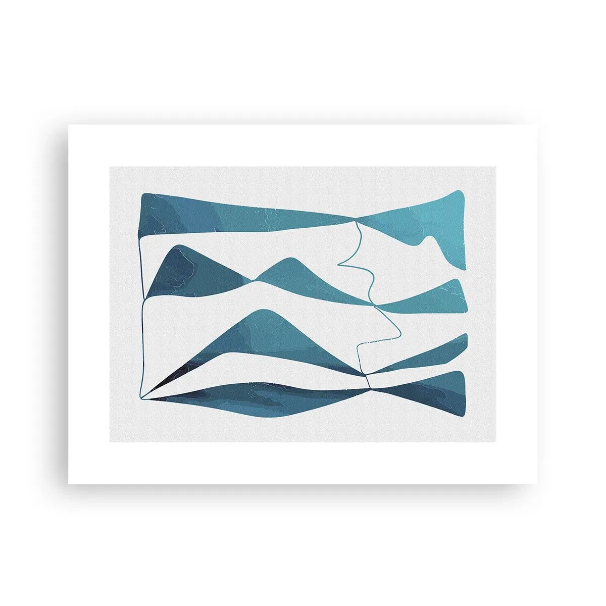 Poster - Abstractie: turquoise verbinding - 40x30 cm