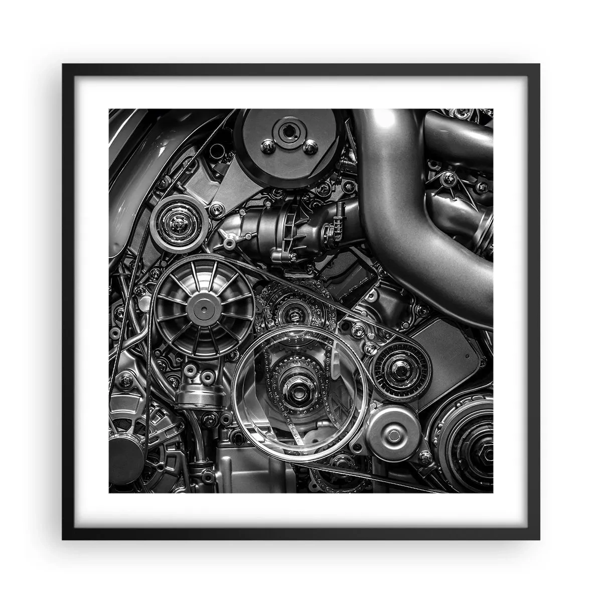 Poster in een zwarte lijst - De poëzie van mechanica - 50x50 cm