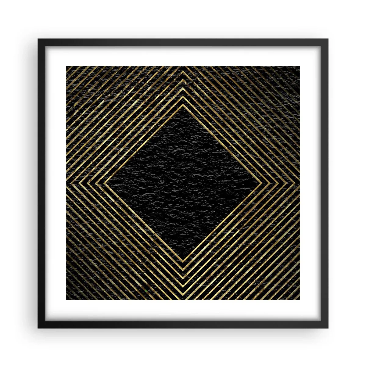Poster in een zwarte lijst - Geometrie in glamoureuze stijl - 50x50 cm