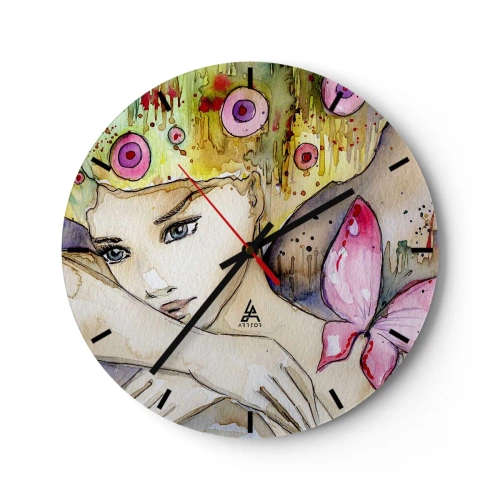 Wandklok - Klok - Vlinderprinses - 40x40 cm