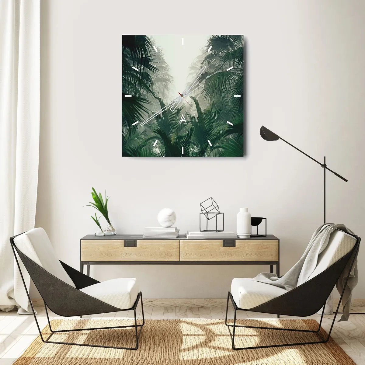 Wandklok - Klok - Tropisch mysterie - 30x30 cm
