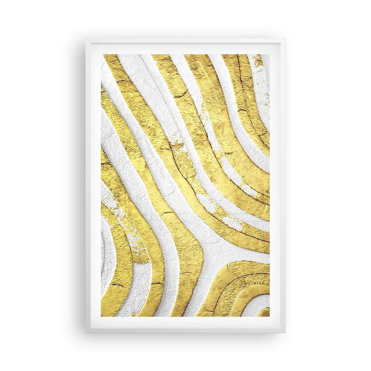 Poster in een witte lijst - Compositie in wit en goud - 61x91 cm