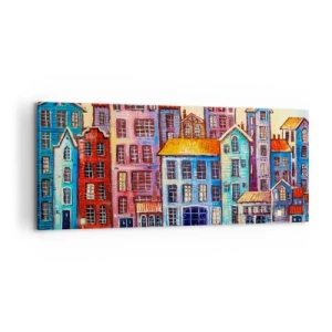 Schilderen op canvas - Een stad als uit een sprookje - 100x40 cm