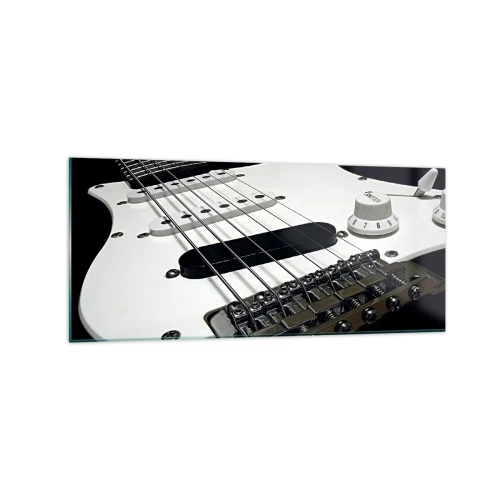 Schilderen op glas - Geluid verborgen in het wit - 120x50 cm