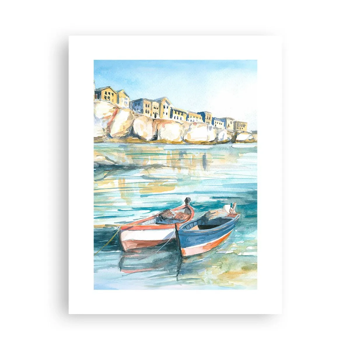 Poster - Azuurblauw landschap - 30x40 cm