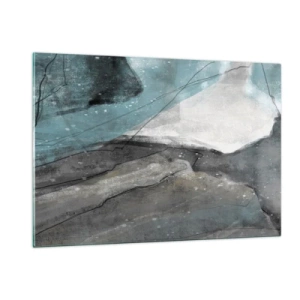Schilderen op glas - Abstractie: rotsen en ijs - 120x80 cm