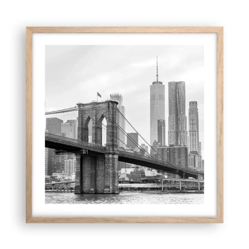 Een poster in een licht eiken lijst - New Yorkse sfeer - 50x50 cm