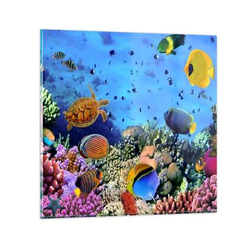 Schilderen op glas - En wat weten we over het leven... - 60x60 cm