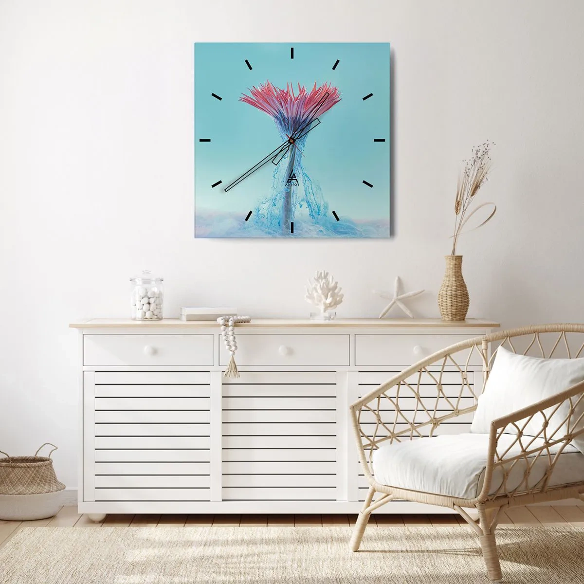 Wandklok - Klok - In een verkwikkende omhelzing - 40x40 cm