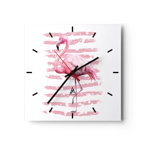 Wandklok - Klok - Met waardigheid, hoewel in het roze - 40x40 cm