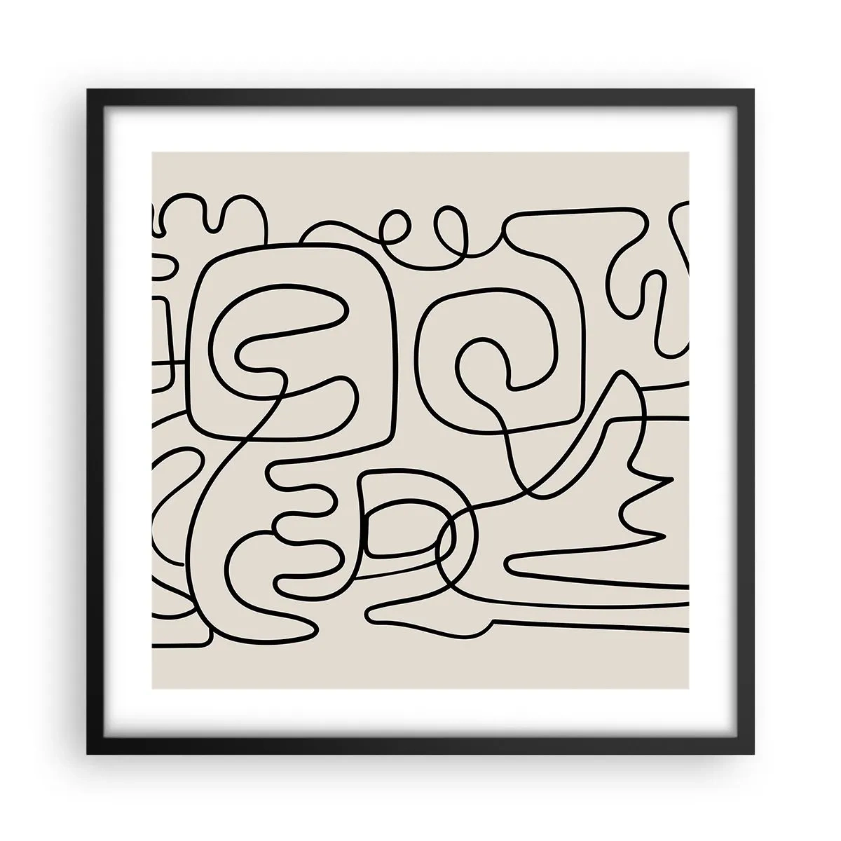 Poster in een zwarte lijst - Volg het pad - 50x50 cm