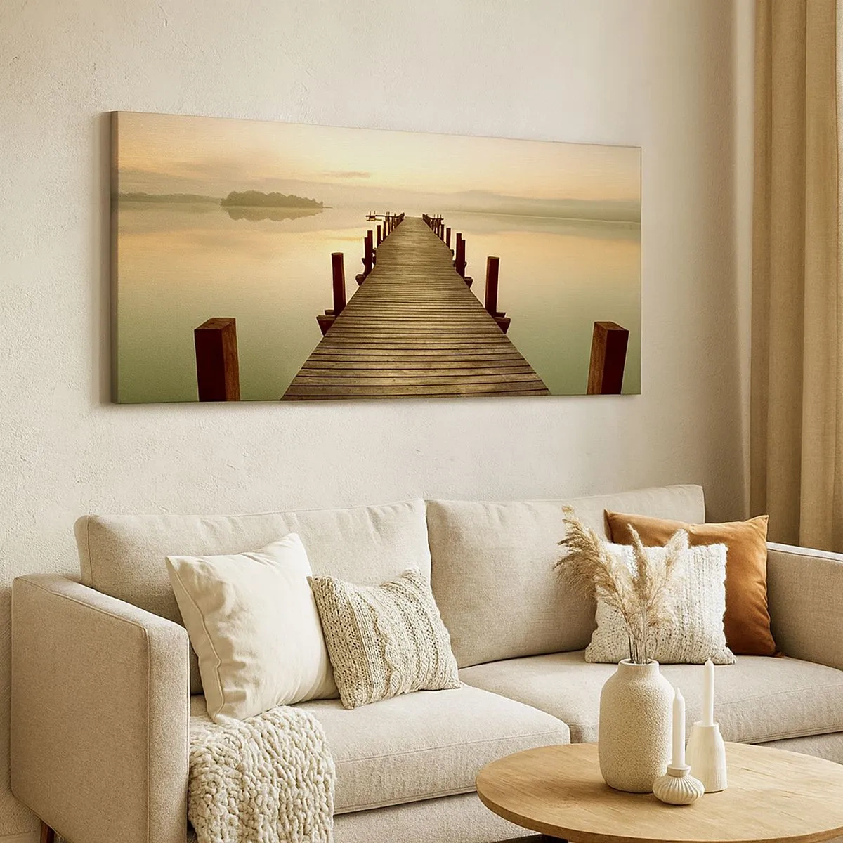 Schilderen op canvas - Aanbreken van de dag, licht - 100x40 cm