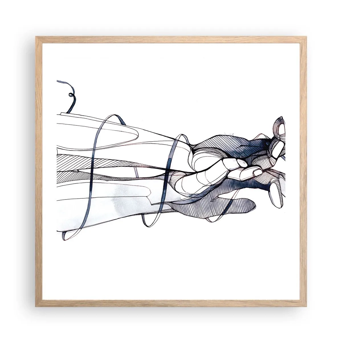 Een poster in een licht eiken lijst - Touch-studie - 60x60 cm