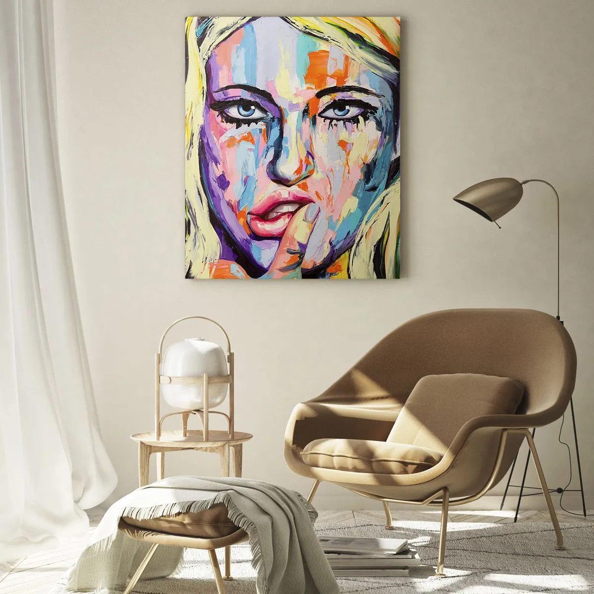Schilderen op glas - Kijk haar recht in de ogen - 50x70 cm