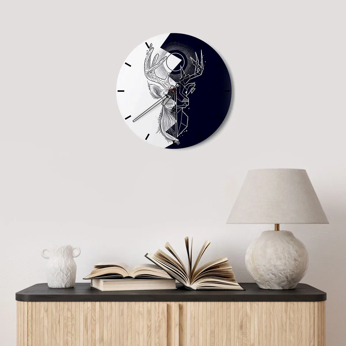 Wandklok - Klok - De strijd en de eenheid van tegenstellingen - 30x30 cm