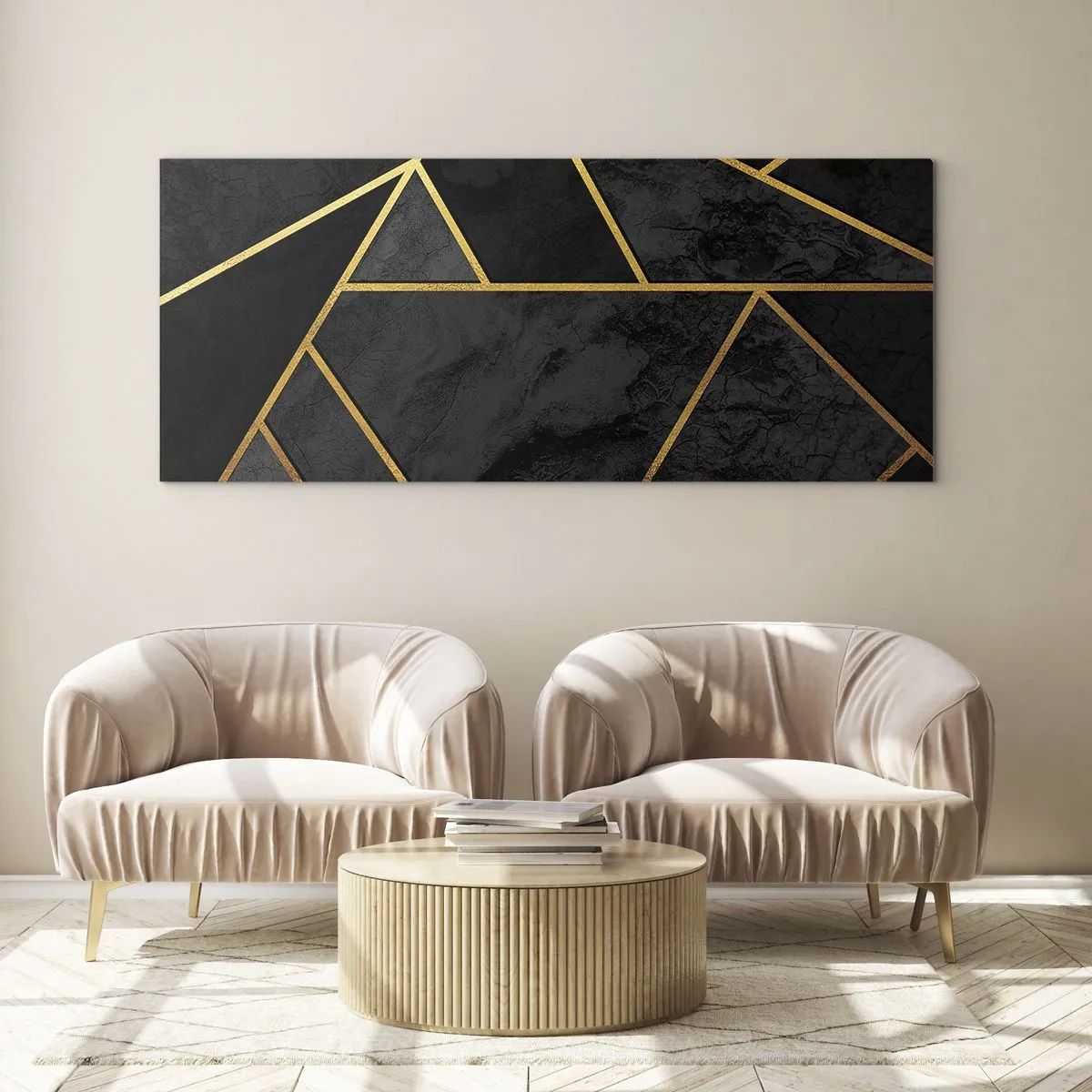 Schilderen op glas - Duisternis en glans - 120x50 cm