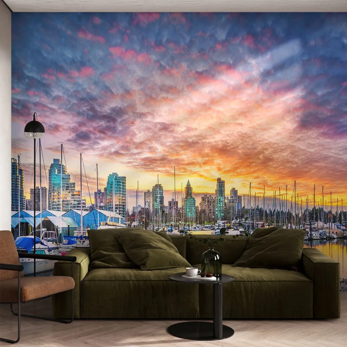 Fotobehang Premium Sand - De stad van duizend zeelieden - Landschap, Stad, Haven - 100x70 cm