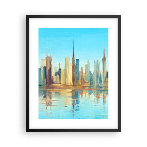 Poster in een zwarte lijst - Een zonnige metropool - 40x50 cm