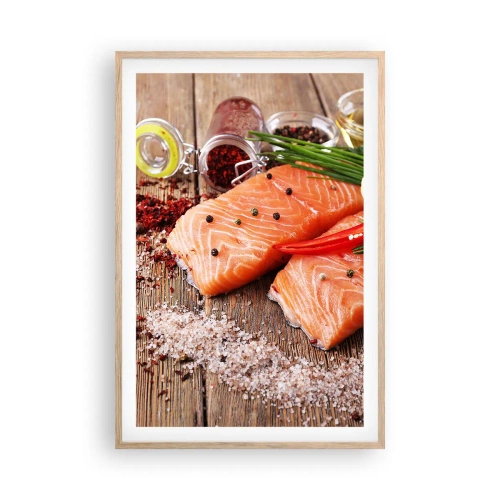 Een poster in een licht eiken lijst - Noors avontuur in de keuken - 61x91 cm