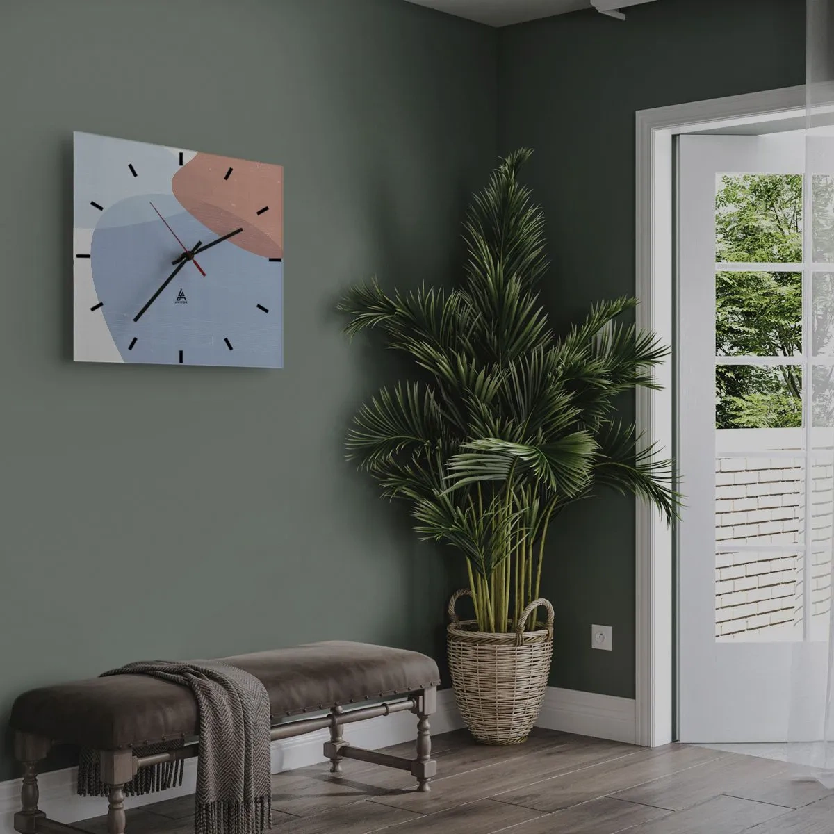 Wandklok - Klok - Pastelkleurige relaties - 30x30 cm