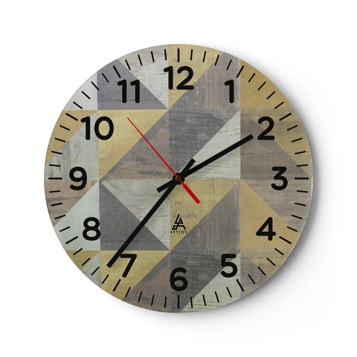 Wandklok - Klok - Op de hoek van de driehoek - 40x40 cm