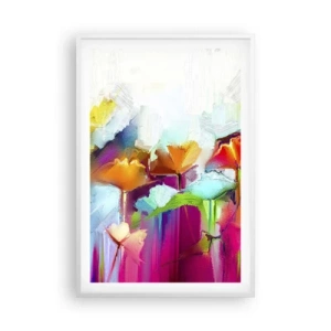 Poster in een witte lijst - De regenboog is tot bloei gekomen - 61x91 cm