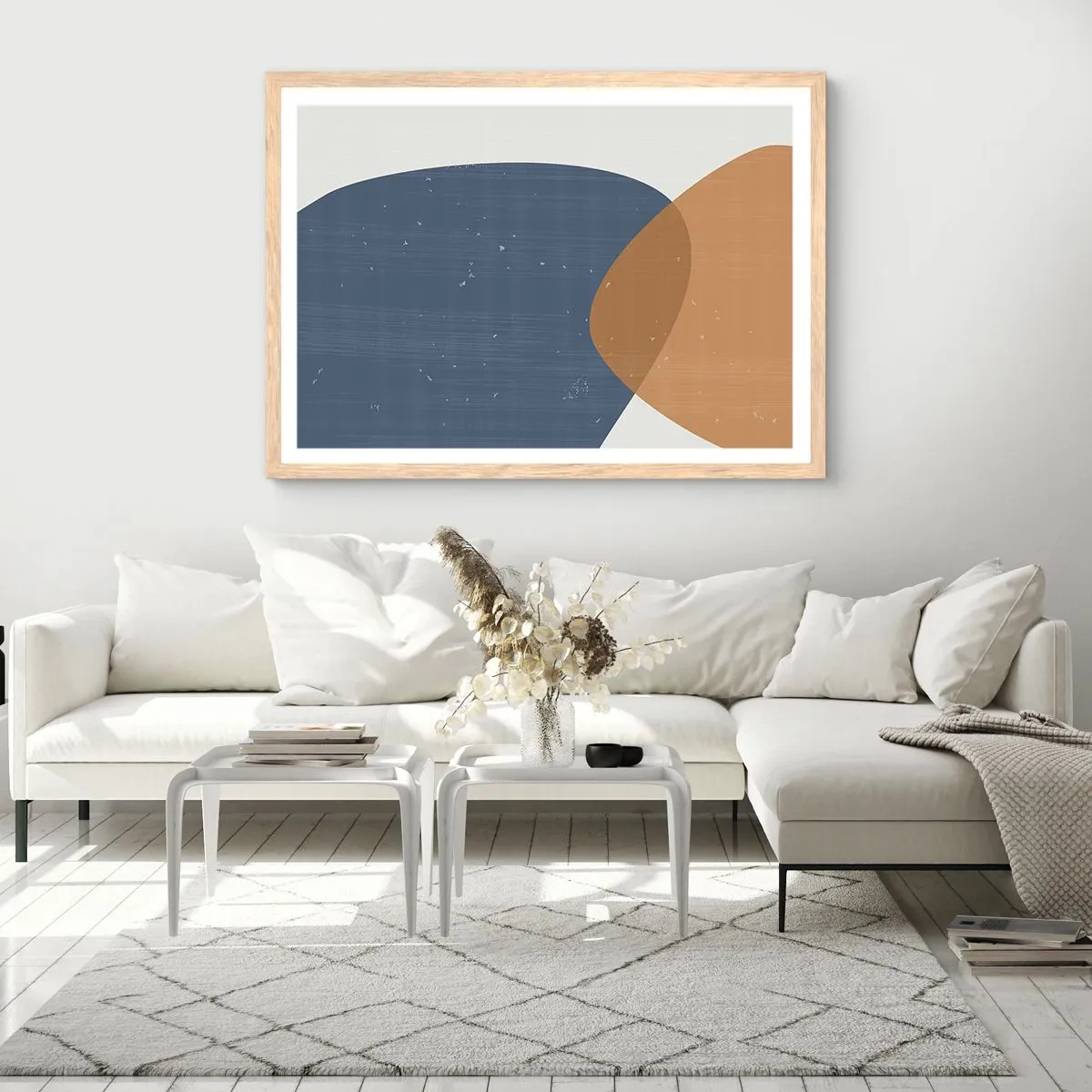 Een poster in een licht eiken lijst - Ovalen en invloeden - 100x70 cm