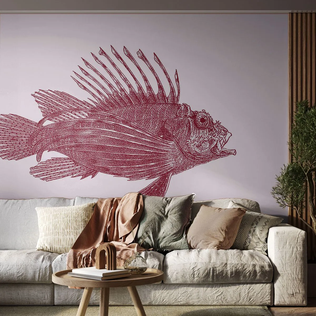 Fotobehang Premium Sand - Inwoner van exotische wateren - Vis, Leeuwvissen, Tropisch - 100x70 cm