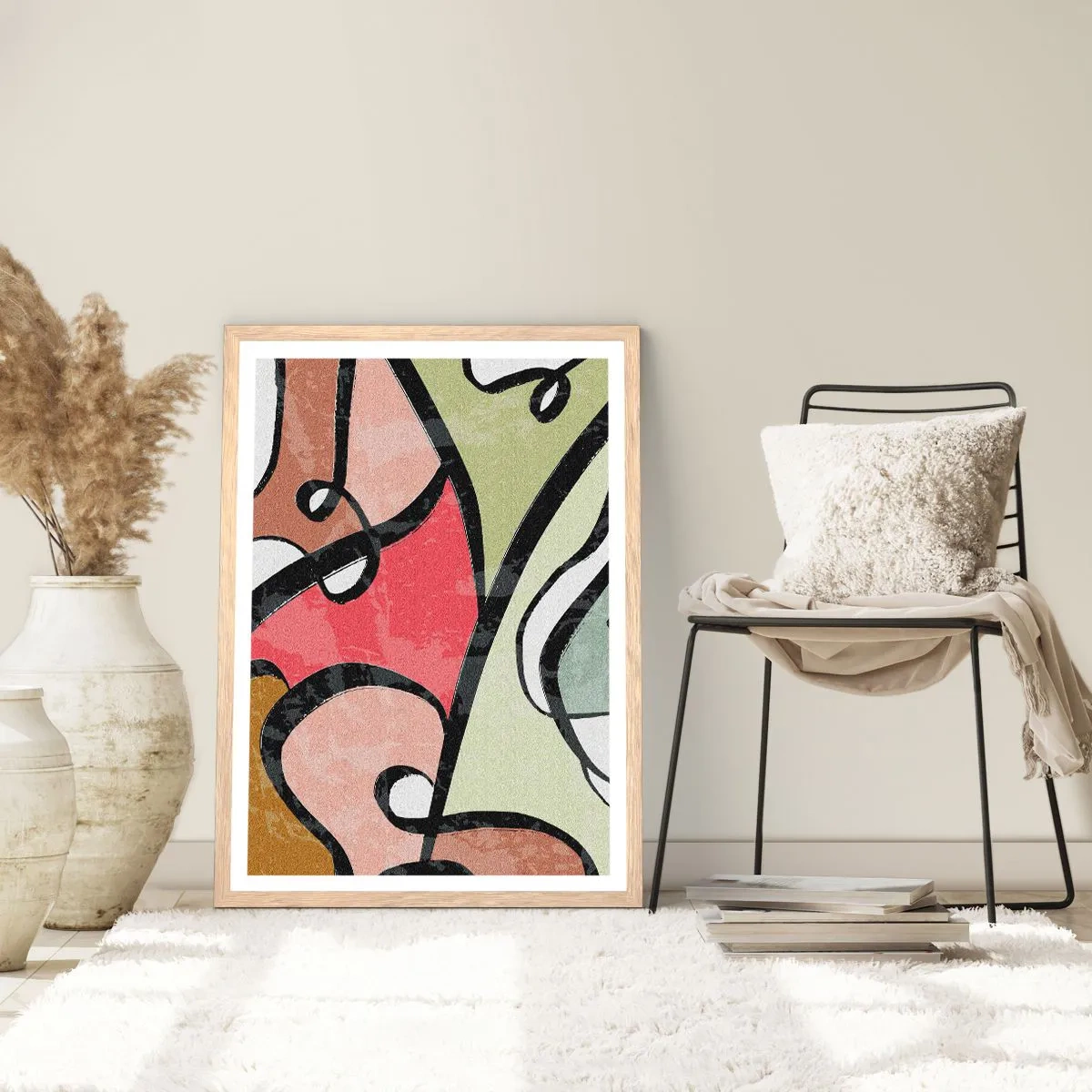 Een poster in een licht eiken lijst - Pirouettes tussen kleuren - 30x40 cm